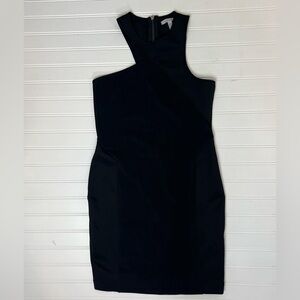 Women's Zara Trafaluc Black Asym Neckline Bodycon Cocktail Dress Medium